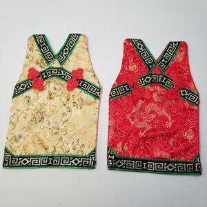 Wine Holders. Asian style wine holders in red and gold (2 total)